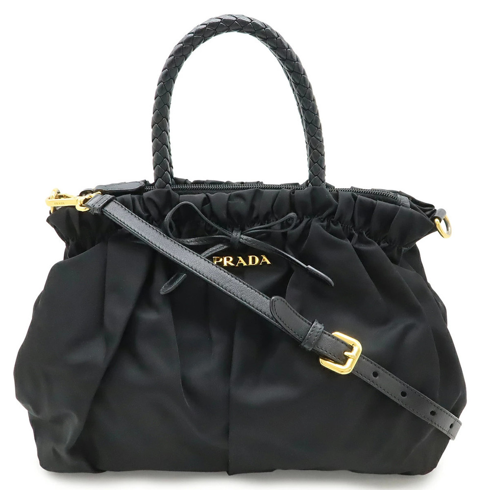 Prada Ribbon Handbag Shoulder NERO Black